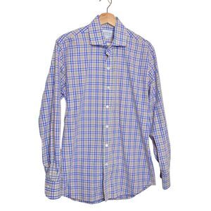Ledbury Fine Tailoring Regular Fit Mens Button Up Long Sleeve Dress Shirt Sz 16